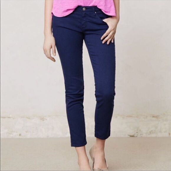 AG | Navy Stevie Ankle Slim Straight Leg Jeans 26 - Picture 1 of 5
